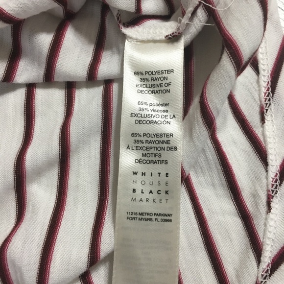 WHBM Stripe Deep-V Easy Tee - Picture 5 of 7